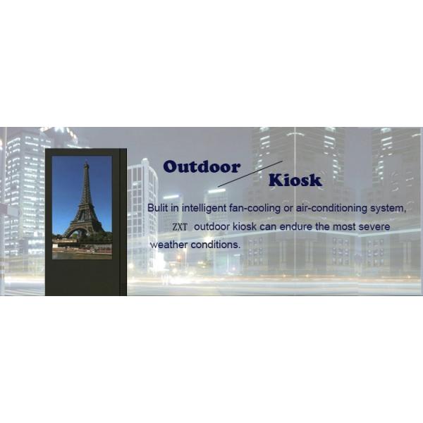 65 Inch Digital Kiosks Touch Screen , Floor Standing LCD Advertising Display With Air Conditioner