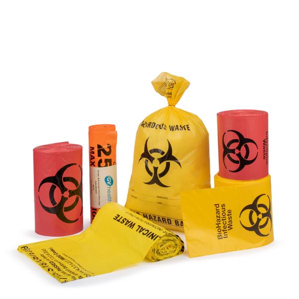 LDPE 2 сумки здравоохранения сильных Biohazard mil желтых для больницы