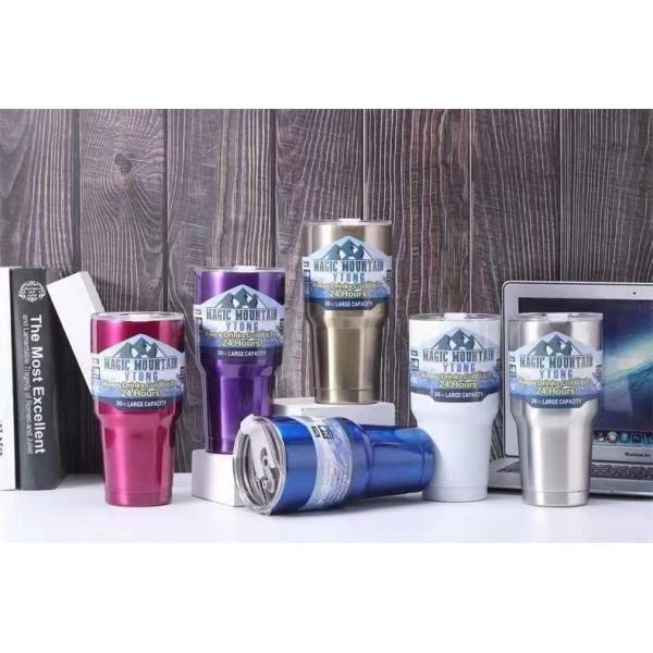 Magic Mountain Tumbler avec couvercle et paille, 30 oz en acier inoxydable en vrac, double paroi à vide isolation tasse de café pour les boissons froides et chaudes, voyage thermique Tumblers tasse