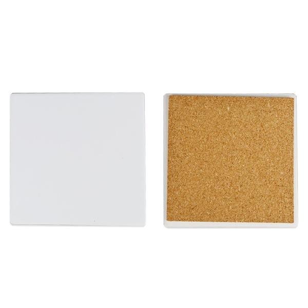Non Slip Sublimation Ceramic Coaster Blanks With Cork Back 10cm And 10.8cm Size