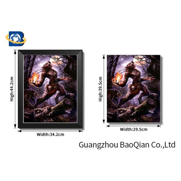 Flipped Efect 3d Lenticular Picture Posters With Monster / Religion , Home Decoration Pieces