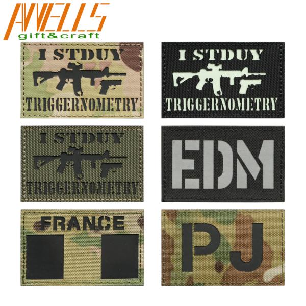 Military Gun Flag IR Patch Camouflage Fabric With Velcro Backing