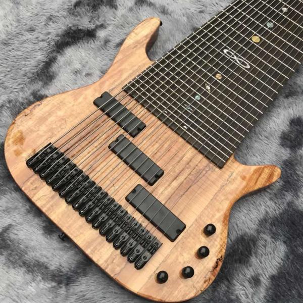 Grand 17 strings bass guitar mahogany body neck rosewood fingerboard wireless inlay logo and shape can be customized