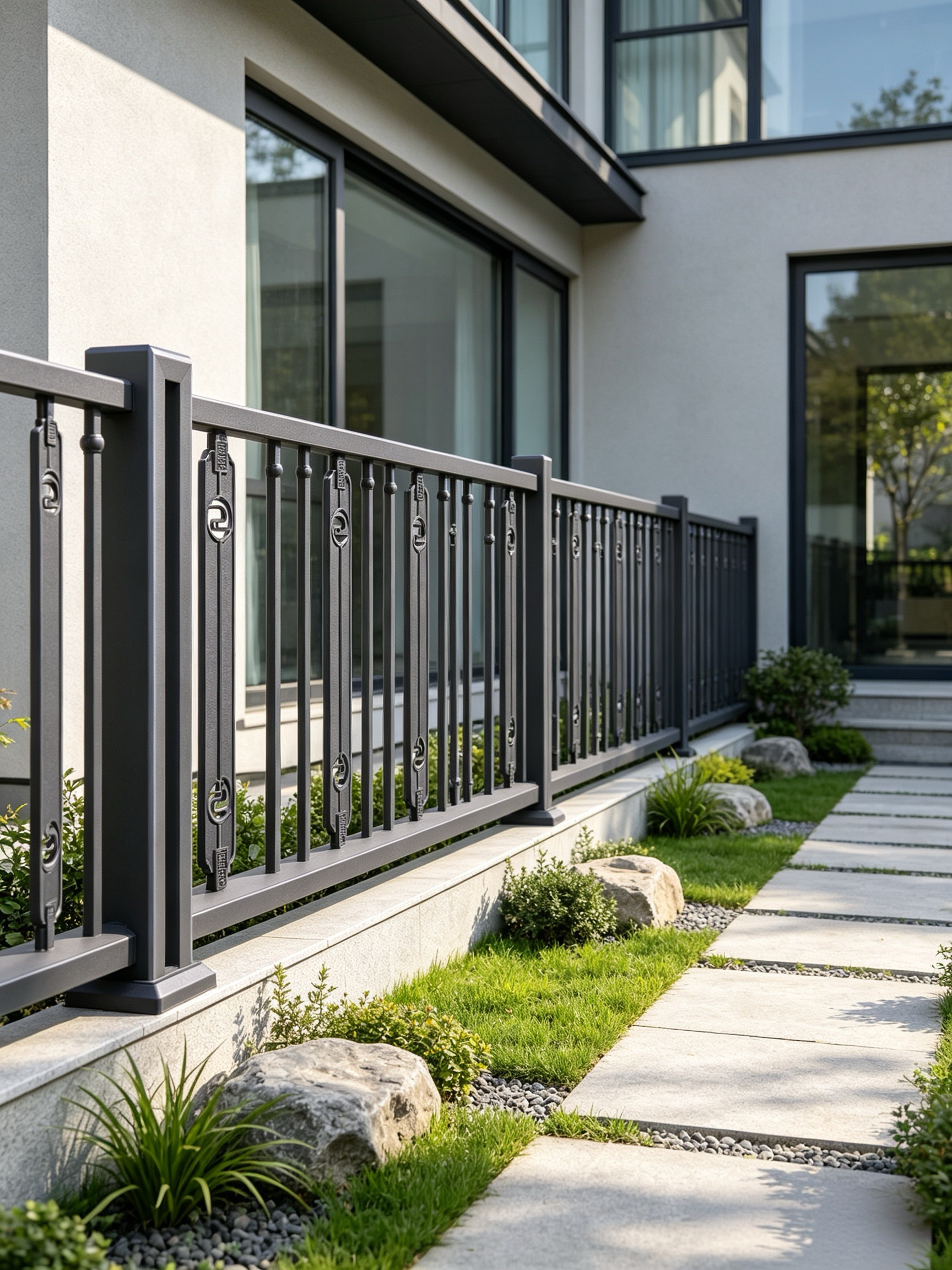 Custom High-Quality Metal Villa Yard Railing with Matte Finish and Long-Lasting Durability