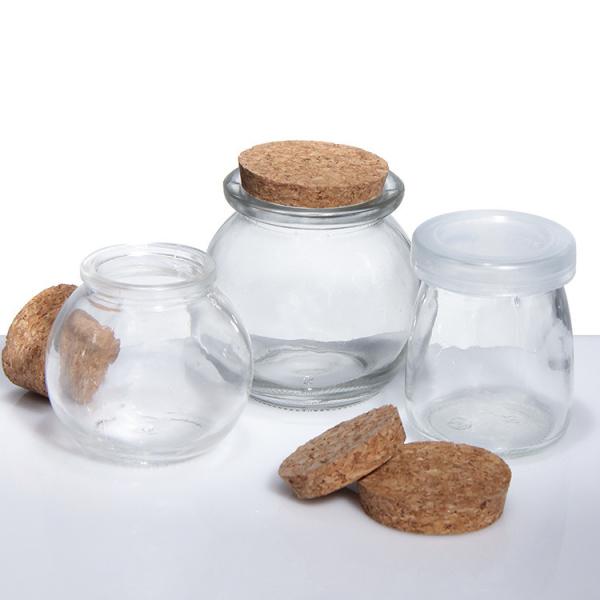 Potes de pudim de vidro de forma personalizada 200 ml vedação a vácuo