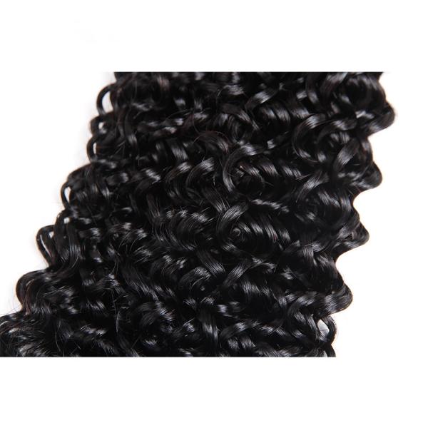 Kinky Curl Undye Color 3 Bundles Peruvian Virgin Hair Weave Wih Frontal No Shedding
