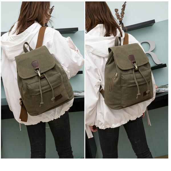 Women's Vintage Canvas Rucksack Casual Daypack Custom Service Available
