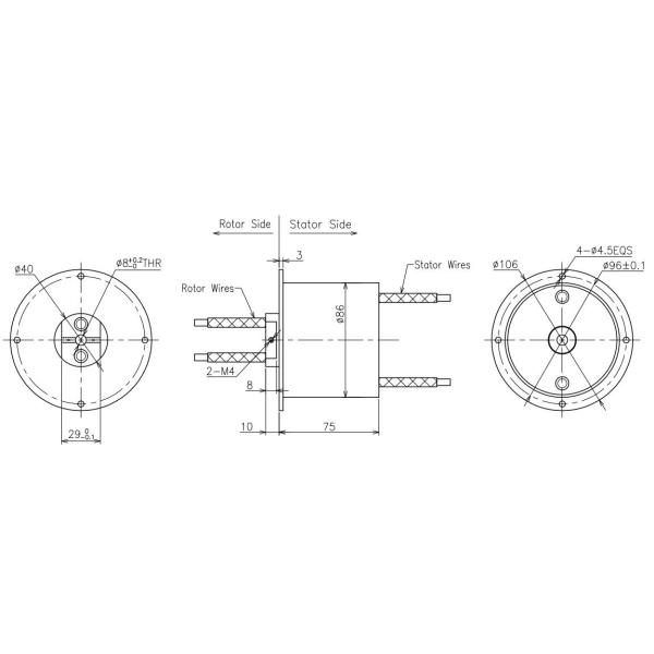 кольцо выскальзывания IP68 локальных сетей 50rpm 8mm 100M водоустойчивое