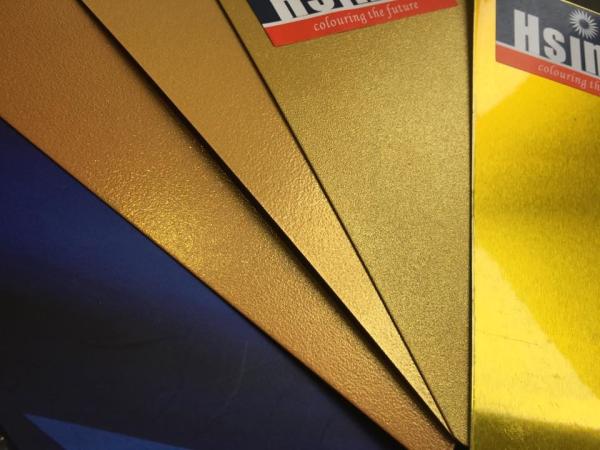 Superior Gloss Metallic Gold Powder Coat Salt Spray Resistance Corrosion Protection