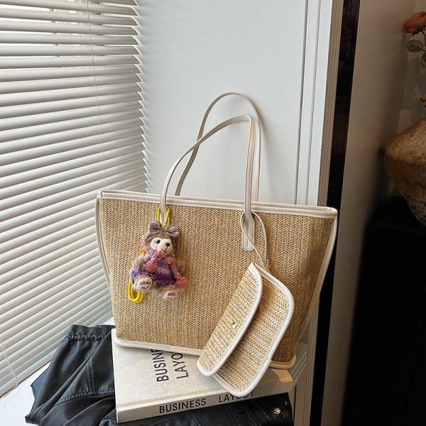 Crochet Raffia Pouch Clutch Stylish Straw Wicker Beach Bag For Summer Weddings Parties Bag Mesh Luxury Women Handmade Handbags Raffia Beach Market Shopping Bag