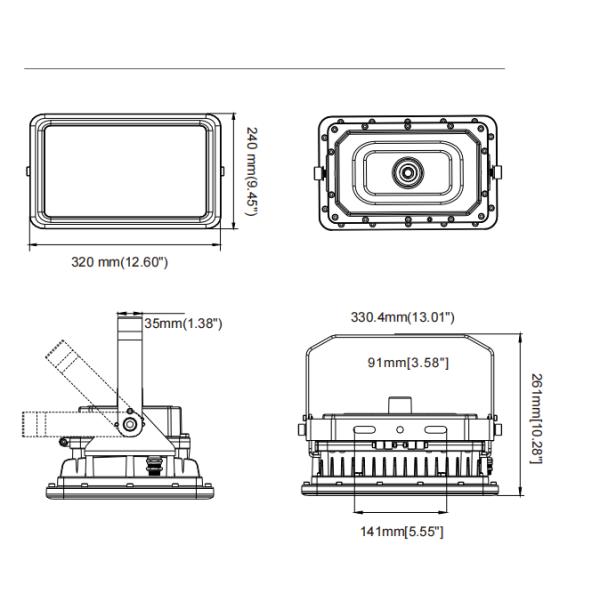 IP66 IK10 водонепроницаемый пылезащищенный взрывозащищенный светофор для бумажных заводов для хранения в тяжелой промышленности