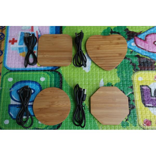 Bamboo Wireless Mobile Charger for Qi Enable Smartphone OEM / ODM Acceptable