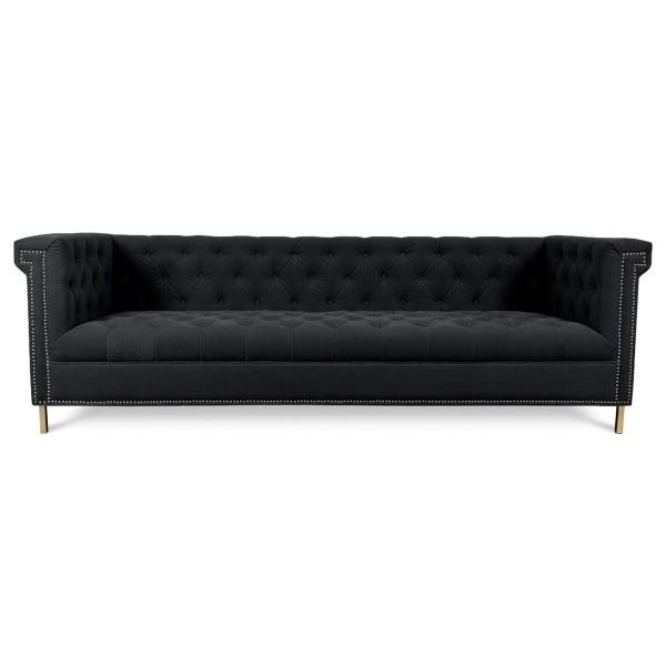 modern solid wood grey velvet fabric upholstery 2 seat sofa  tufted design metal leg lounge for wedding event furniture