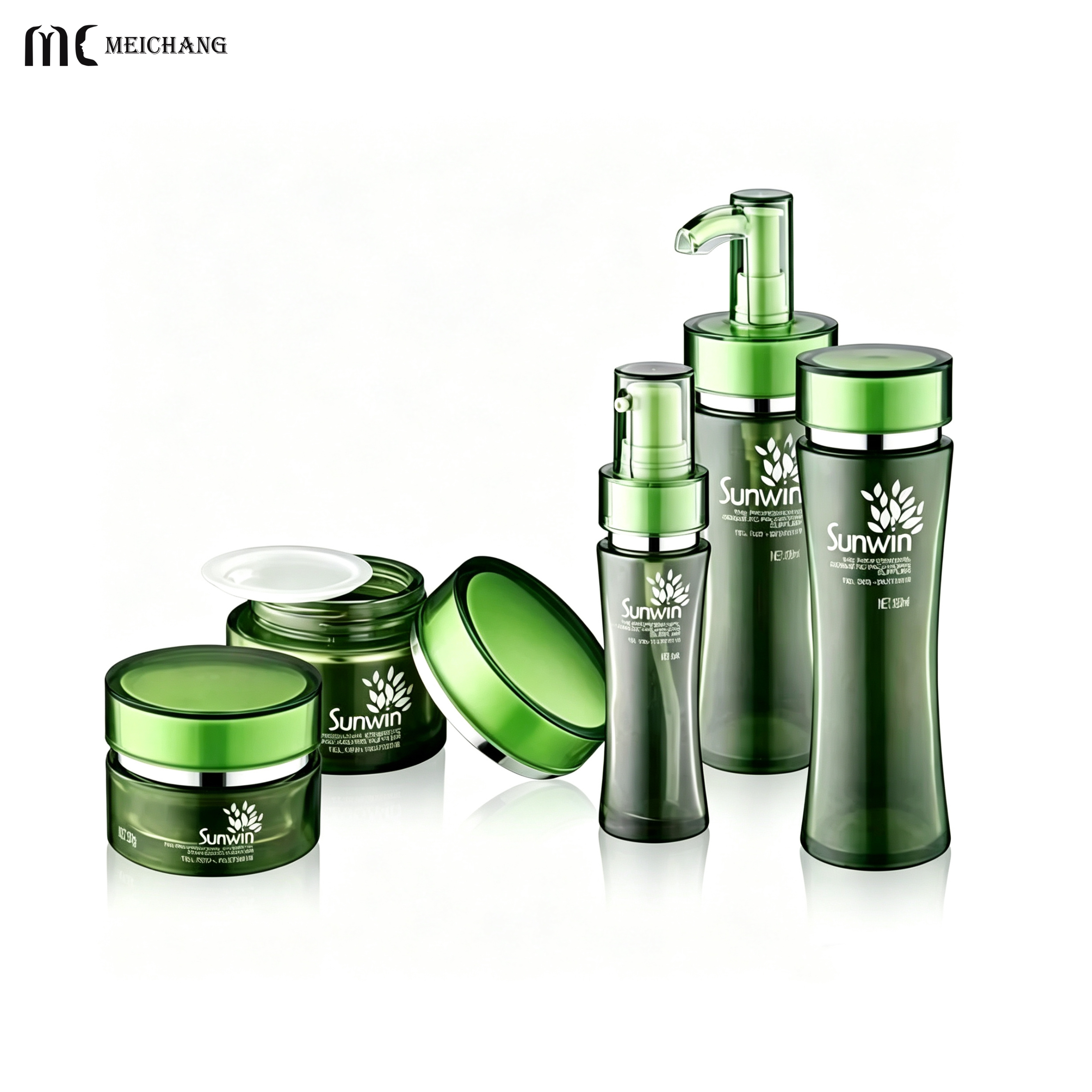 30g/50g/40ml/100ml/120ml Curved Waist Glass Skincare Packaging Set(MC-331)