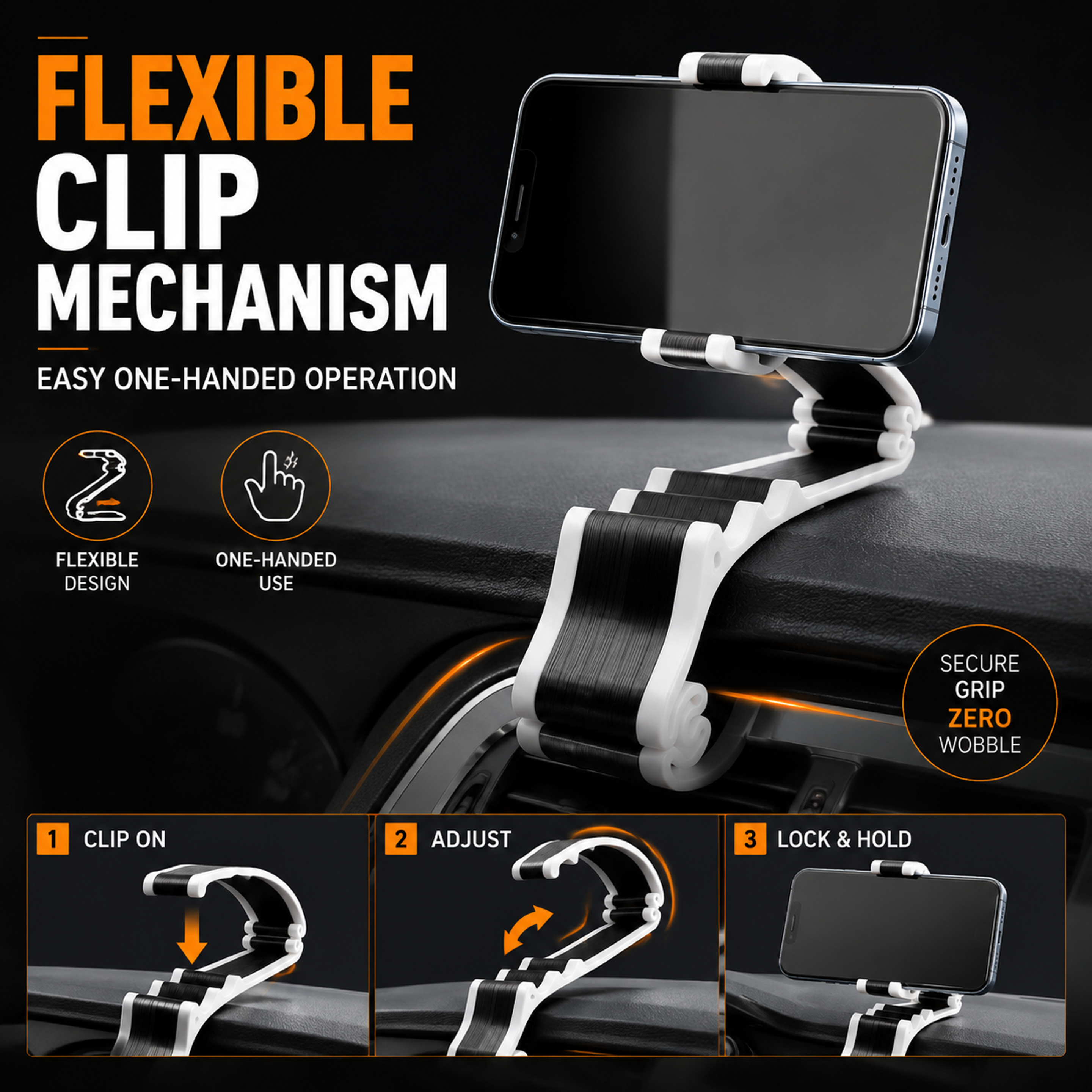 Durable Universal Car Dashboard Phone Holder Flexible Car Dashboard Phone Holder