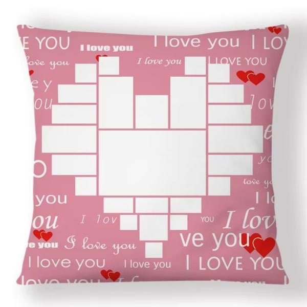 Housses de coussin vierges pour sublimation, imprimables, en forme de cœur, pour la Saint-Valentin