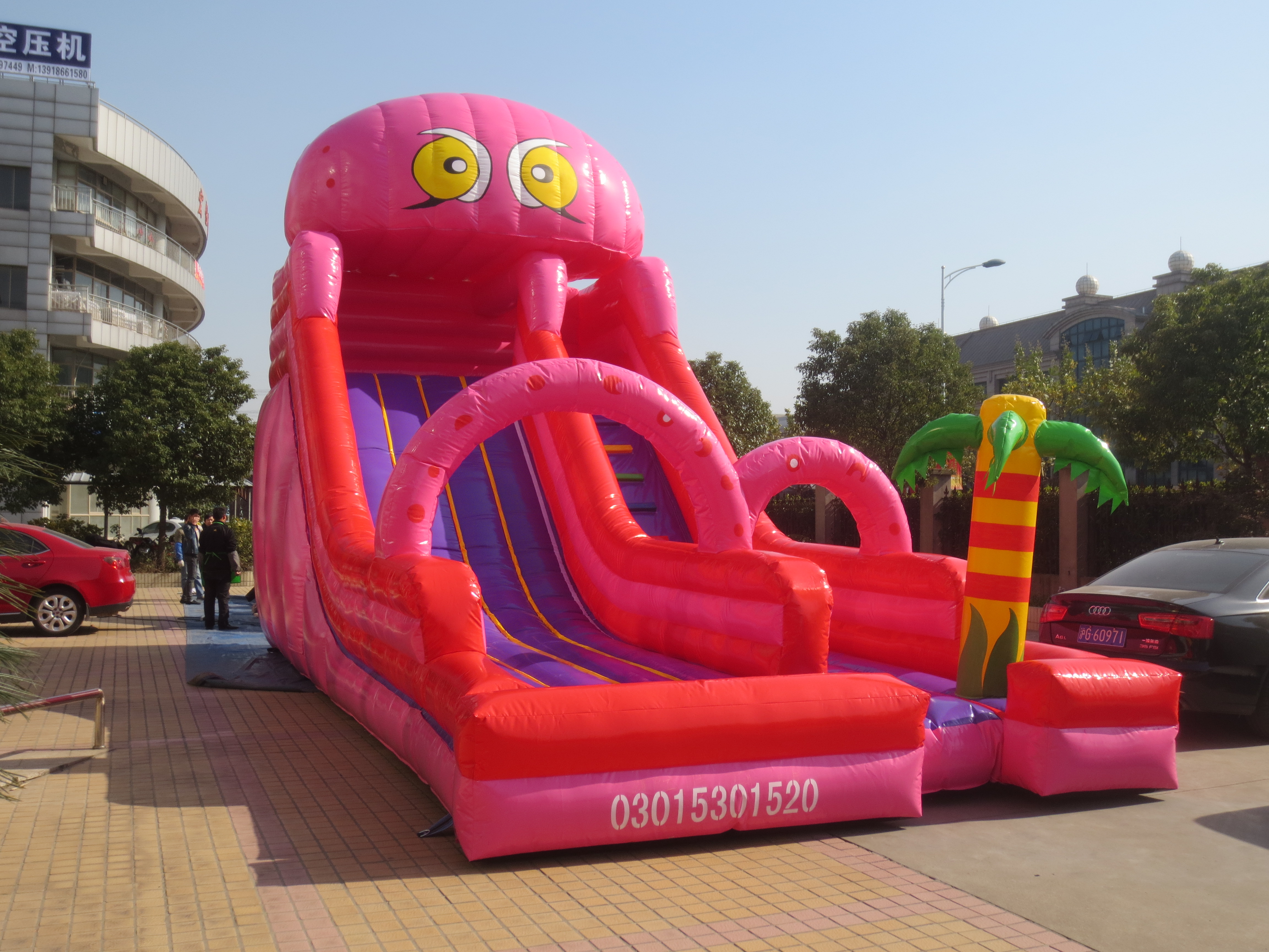 Pink Owl Themed Durable Custom Slide Inflatable Water Slide Outdoor Playground Equipment for Kids
