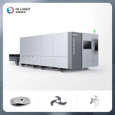 3000w  6KW Plate Fiber Laser Cutting Machine Metal Steel With Exchange Platform
