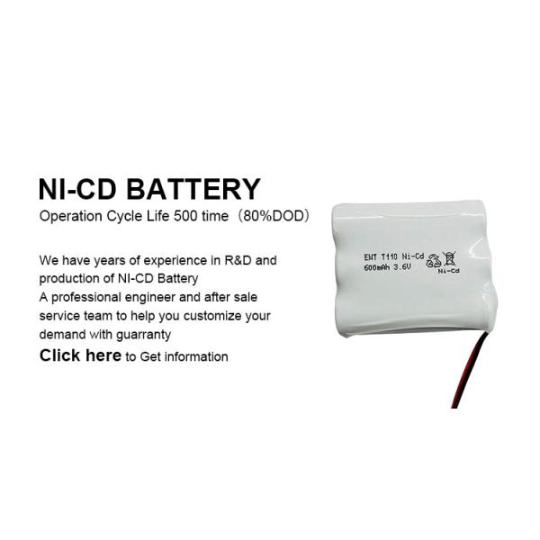 Аккумулятор из никеля и кадмия 800 мАч 3.6в 600 мАч