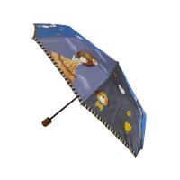 Digital imprimant le parapluie en bois de poignée de pongé ouvert de manuel