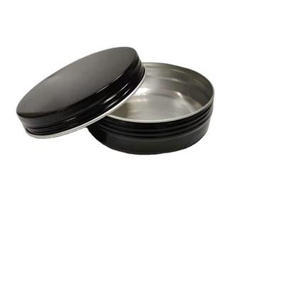 Jarro de alumínio preto redondo 5g 10g 15g 30g 50g 60g 100g vazio para limpeza facial e cuidados com a pele