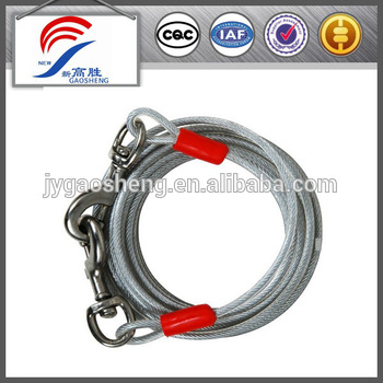 High Tensile Strength PVC Coated Steel Wire Rope for Big Dog Tie Out Cable 15ft Length