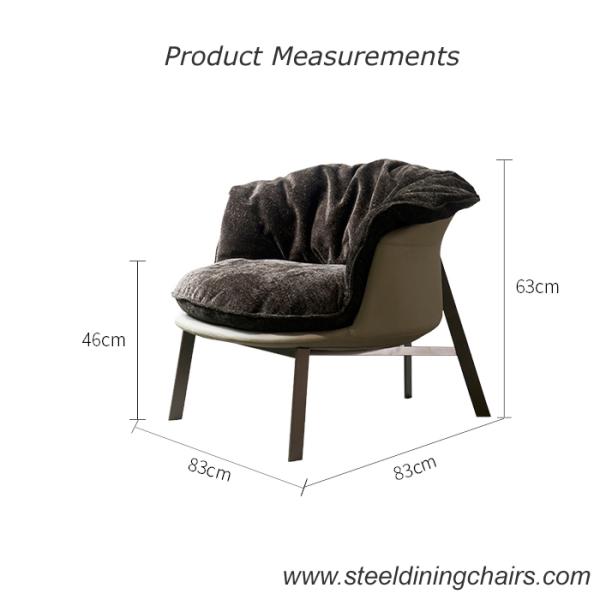 Luxury Art 24.80KGS 630mm Leisure Stainless Steel Accent Chair