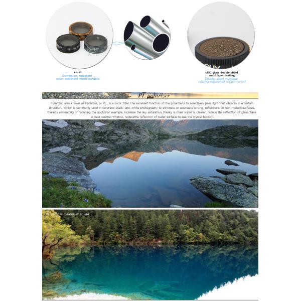 Grey DSLR Lens Filters For Drone Photography AGC Optical Glass Material