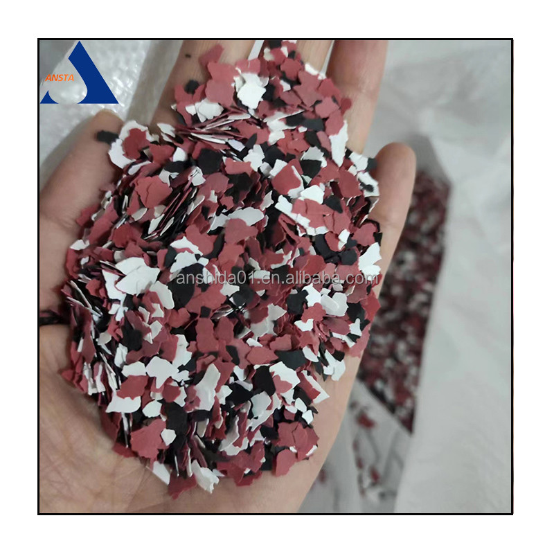 Rubber Coating Decorative Composite Rock Chips Epoxy Floor Flakes 3-6 mm From Hebei