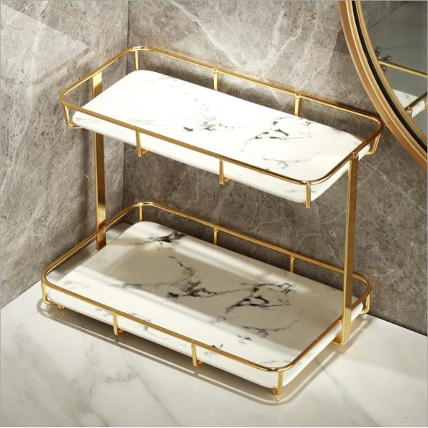 Moisture Proof SS Bathroom Counter Stand , Waterproof 2 Tier Storage Rack