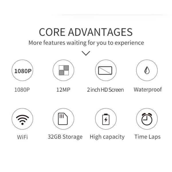 Waterproof 30mp Camera Action HD 1080p Helmet Camera Sports HD DV 2.0