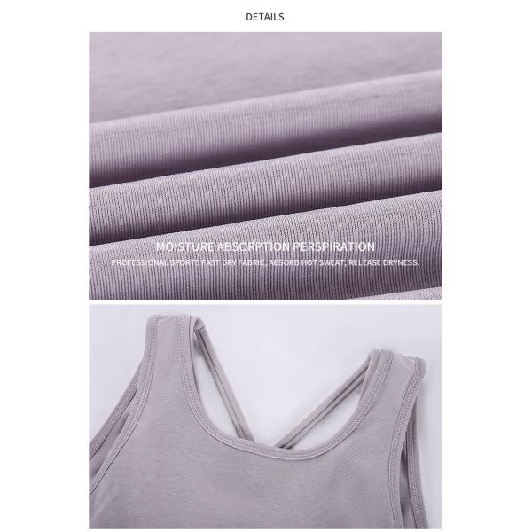 Women Fitness Loose Fit Breathable Casual 2 in 1 Tank Top Yoga Sports Bras ISO