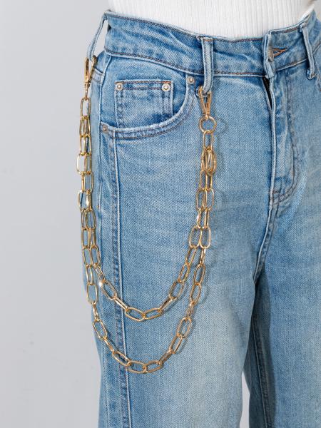 Unisex Jeans Pannts Chain Belts For Men and Women Punk Metal Crescent Geometric Bag Chain Hip Hop Cool Street keychain