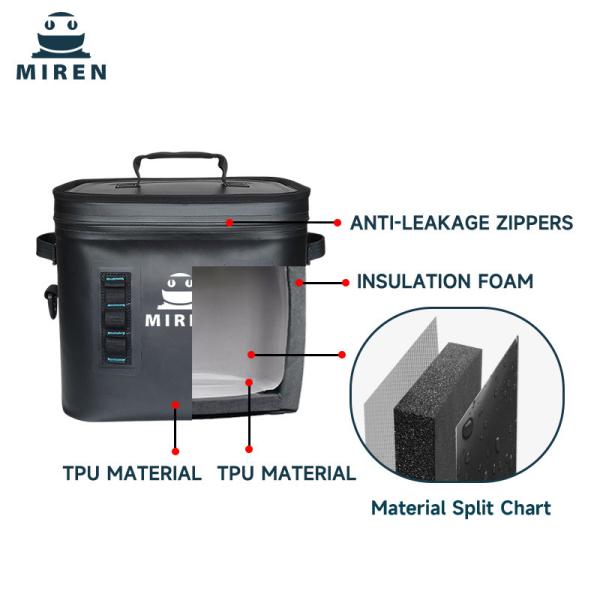 Black 24-Can Soft Cooler Pack Is Great For Outdoor Picnics And Fishing