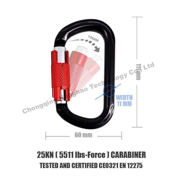 25KN O Shape Auto Lock Carabiner Hardware essencial para entusiastas de escalada ao ar livre