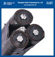 Cable de fase de aluminio H68 circular compactado con hebras 12.7/22kV MV ABC con pantalla para cables aéreos