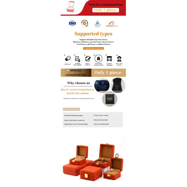 Emballage de stockage de bijoux de luxe en velours rouge doux et élégant avec fermeture à boucle en or