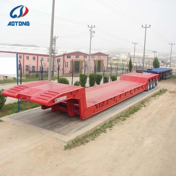 3 Axle Lowbed Semi Trailer 60T Capacity with 12R22.5 Tires