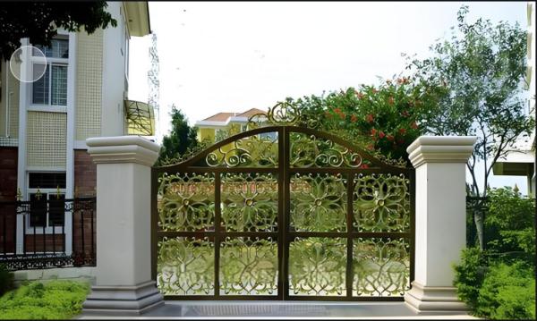 Modern Aluminum Villa Gates with Galvanized Finish