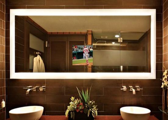 6mm Copper Free Mirror , High Grade Silver Bathroom Mirror With Safety Film