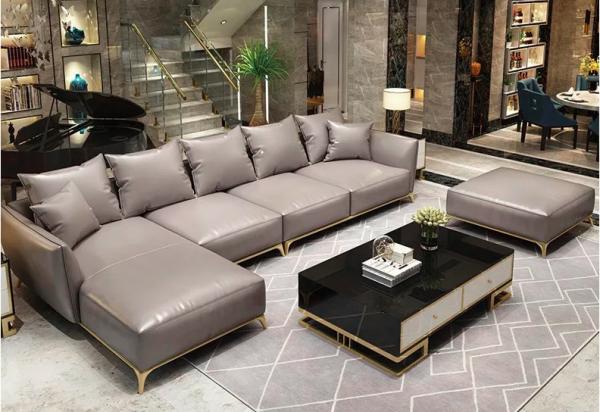 Fabric Modern Sectional Living room Sofa leather wood frame with factory price