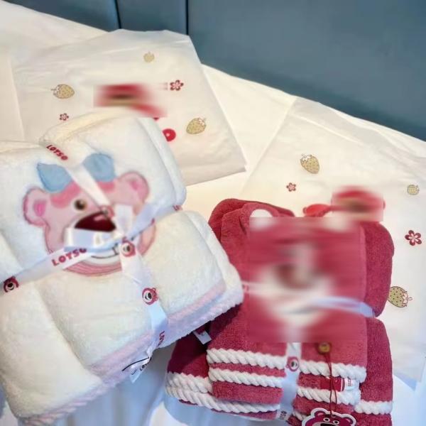 Супер сильное поглощение воды Домашнее детское полотенце для ванны Коралловый бархатный набор с мультипликационным узором