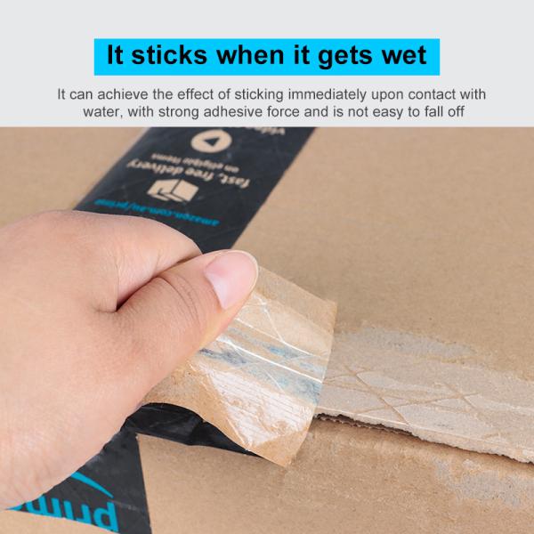 Custom Logo Environmentally Wet Water Activated Reinforced Adhesive Paper & Film Kraft Packaging Adhesive Tape