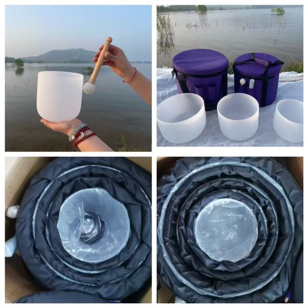 Professional 99.99% Pure Quartz Crystal Singing Bowl for Chakra Balancing and 432Hz Frequency Sound Therapy