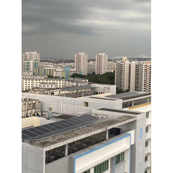 Aluminum Frameless Flat Roof Solar Mounting System , Commercial Ballast Mounting System