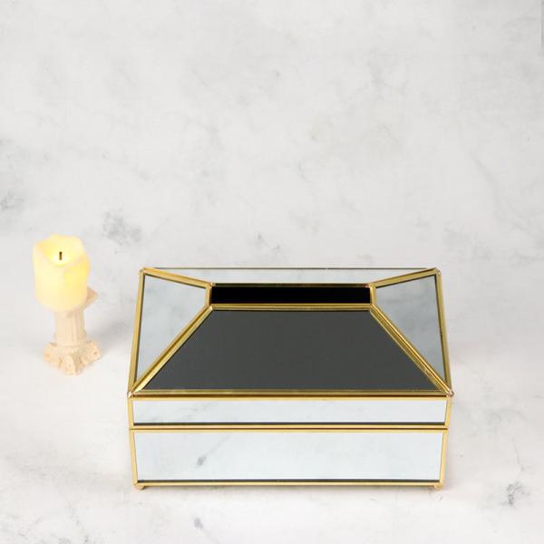Geometric glass greenhouse glass golden artifact pumping paper tissue box living bedroom decoration pumping paper box