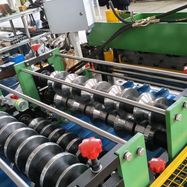Most Popular Design Galvanized Steel 0.3-0.8mm Thickness Trapozial IBR PBU Roofing Sheet Double Layer Roof Panel Roll Forming Machine with hydraulic decoiler