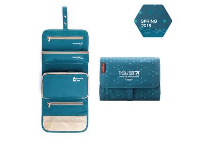 Large Custom Hanging Folding Toiletry Bag , Travel Organizer Cosmetic Bag For Women