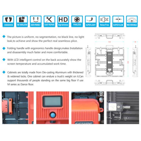 Full Color LED Dance Floor , p5.95 Rental Led Video Display Panel 500 x 500 mm