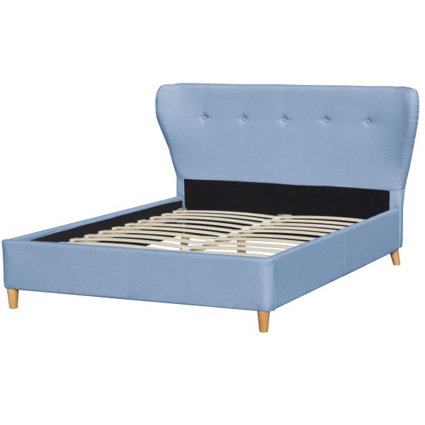 Modern Wooden Ottoman Double Bed Dark Grey Velvet Luxury Curved Headboard